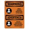 Signmission OSHA WARNING Sign, Wear Hearing Protection Bilingual, 10in X 7in Decal, 10" W, 7" H, Landscape OS-WS-D-710-L-12926 - alternate 1